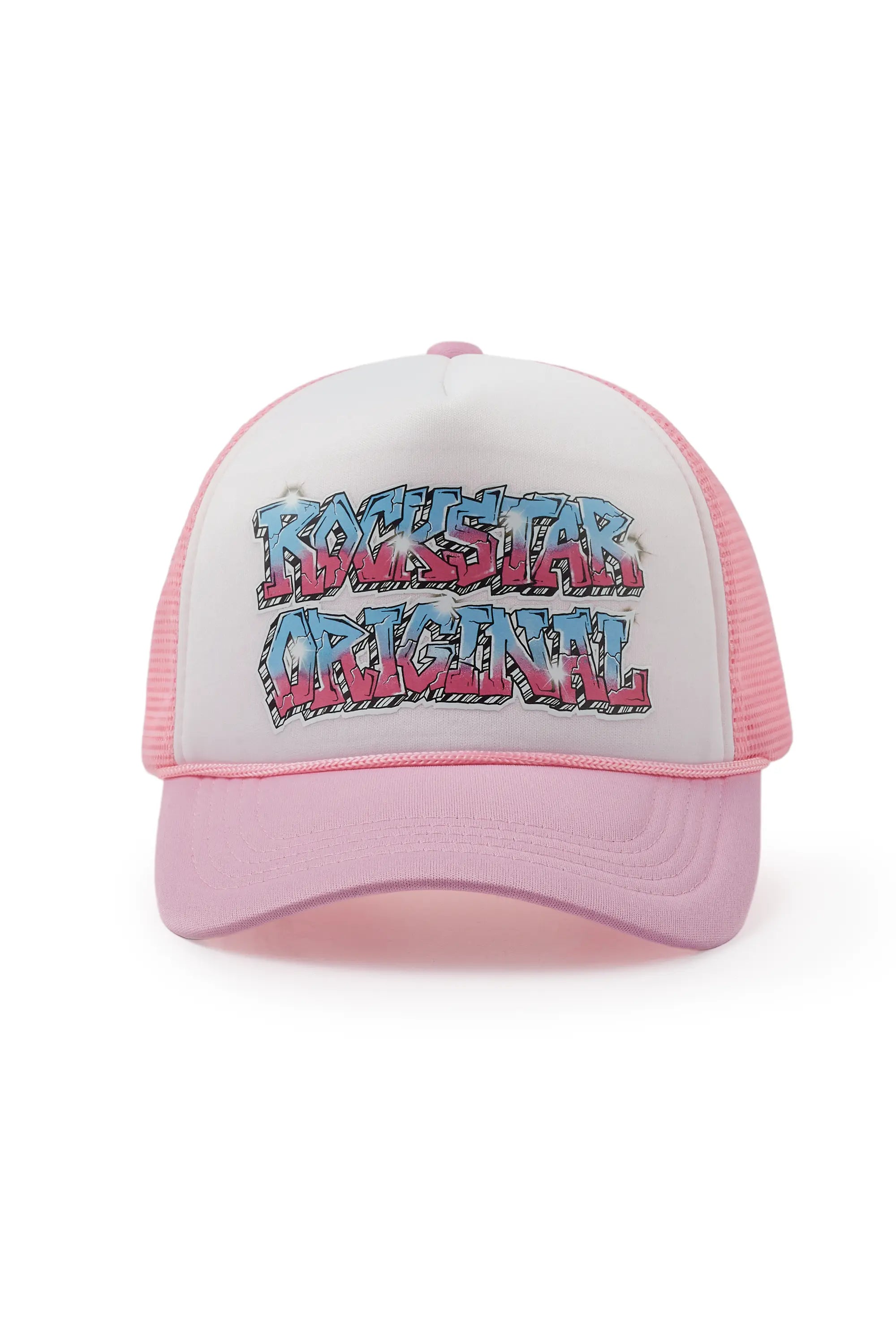ROCKSTAR ORIGINAL Casquette Trucker Blanc Quinton/Rose Clair
