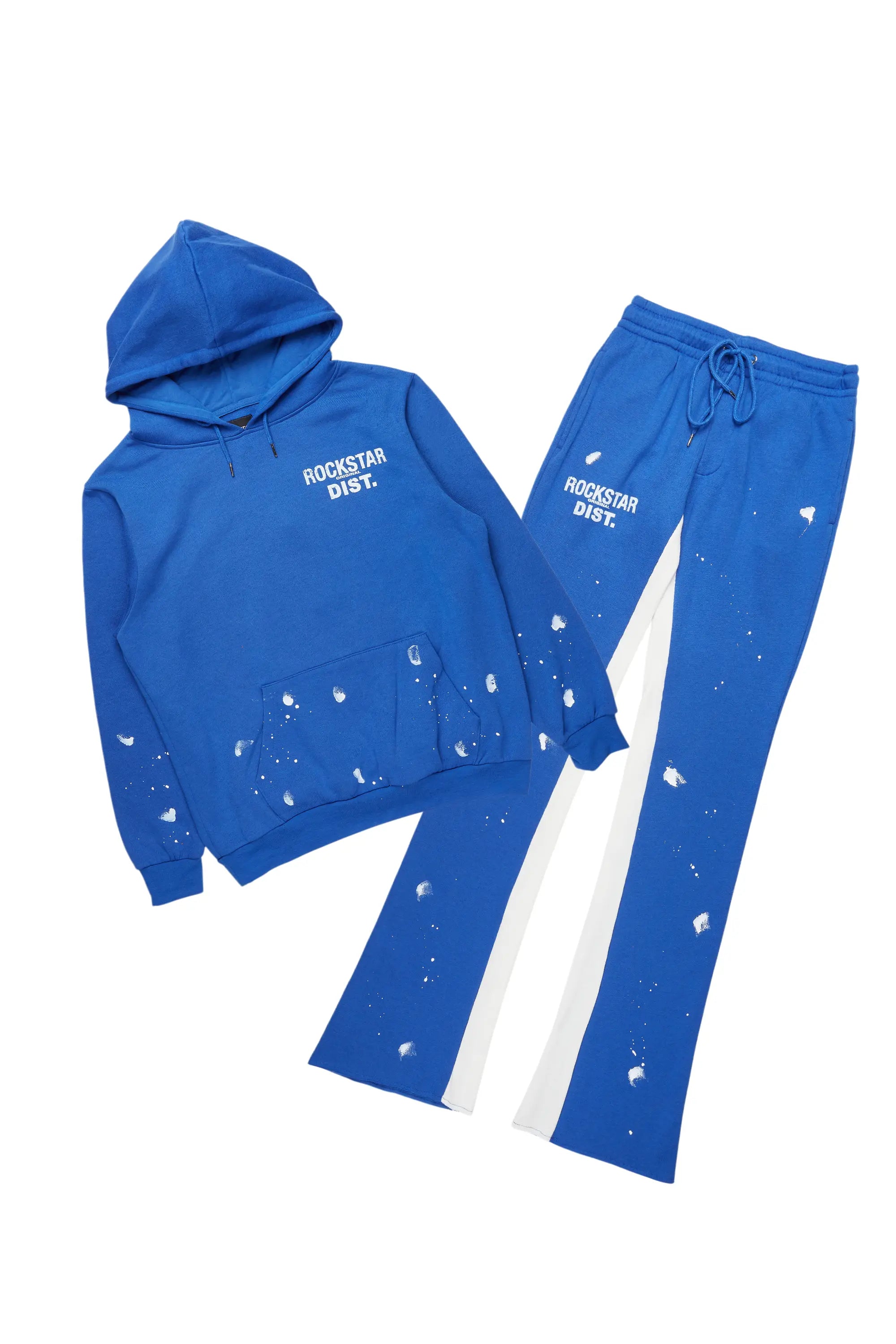 ROCKSTAR ORIGINAL Ensemble survêtement décontracté Raffer avec sweat à capuche bleu royal et pantalon large