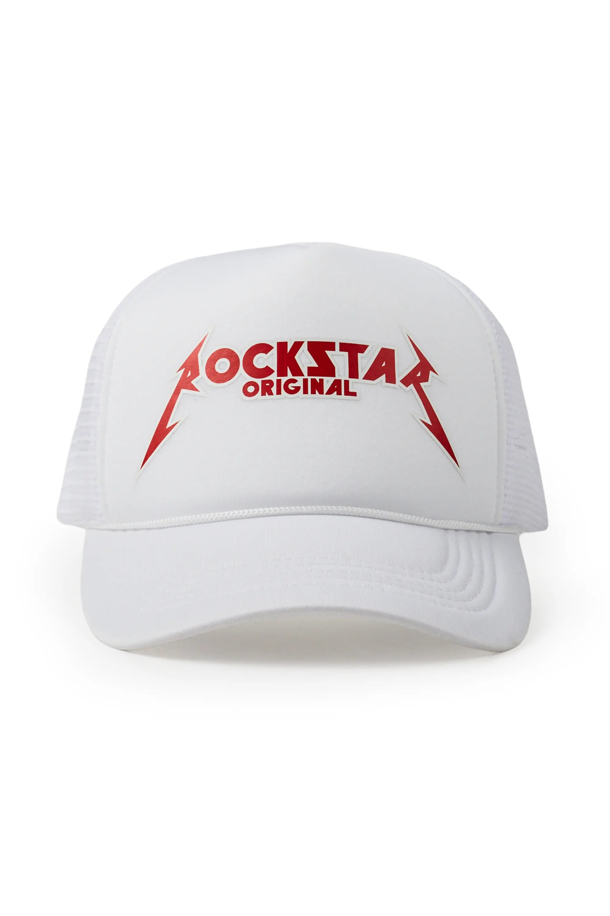 ROCKSTAR ORIGINAL Casquette Trucker Vintage avec Logo Rockband Blanc