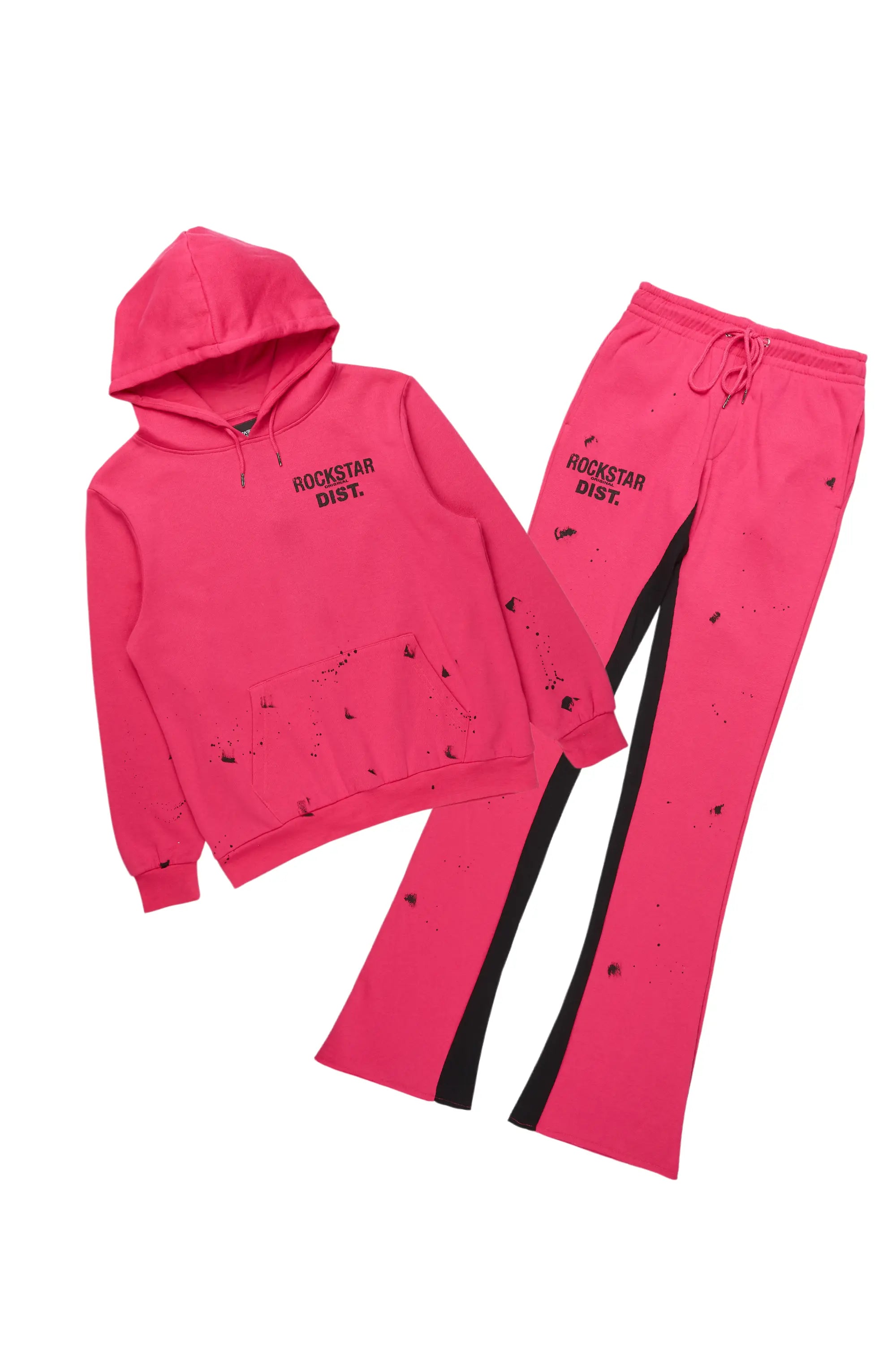 ROCKSTAR ORIGINAL Sweat à capuche et pantalon large Fuchsia Raffer Ensemble sportif coupe ample confortable