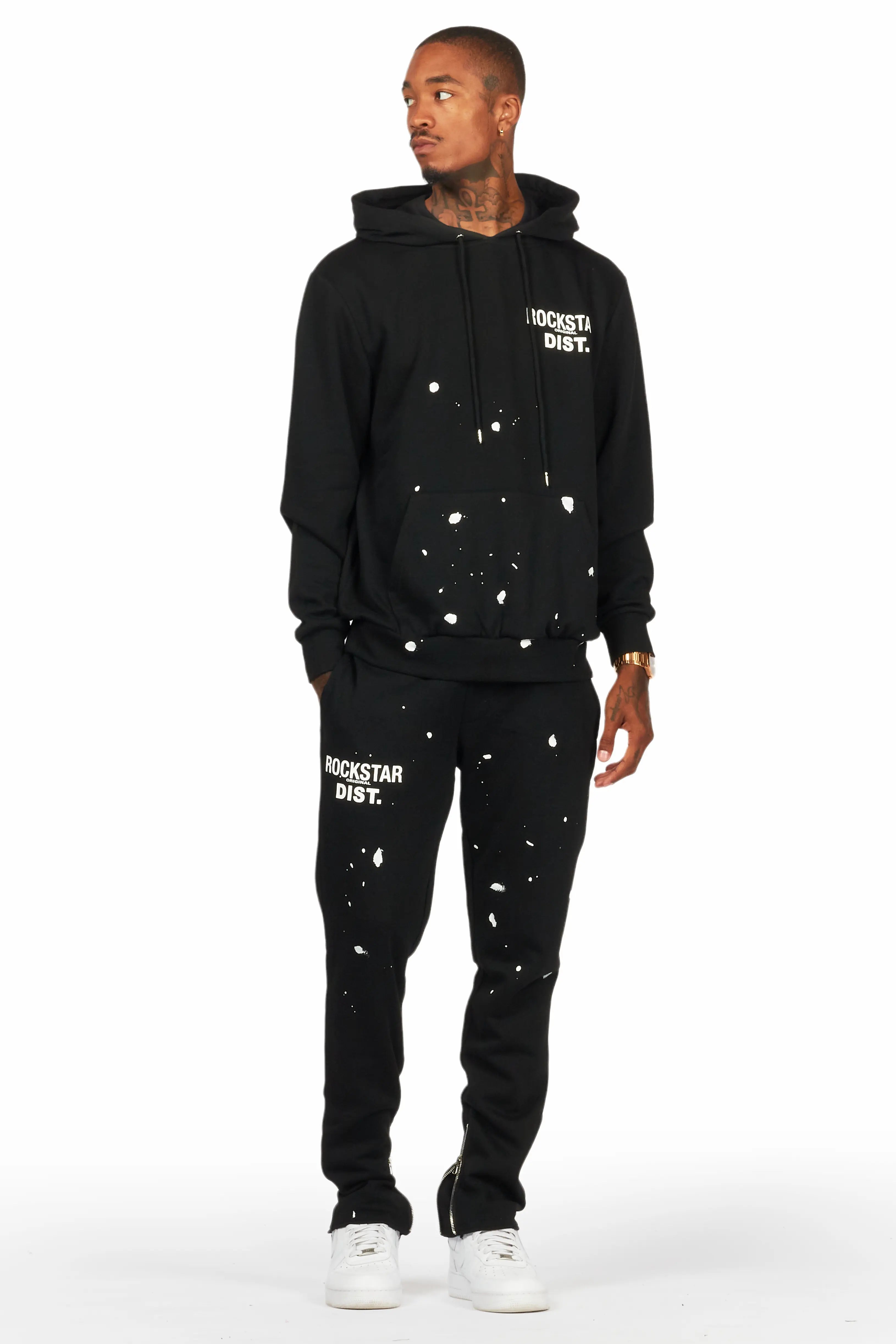 ROCKSTAR ORIGINAL Ensemble de survêtement ajusté Noir Raffer Coupe Slim