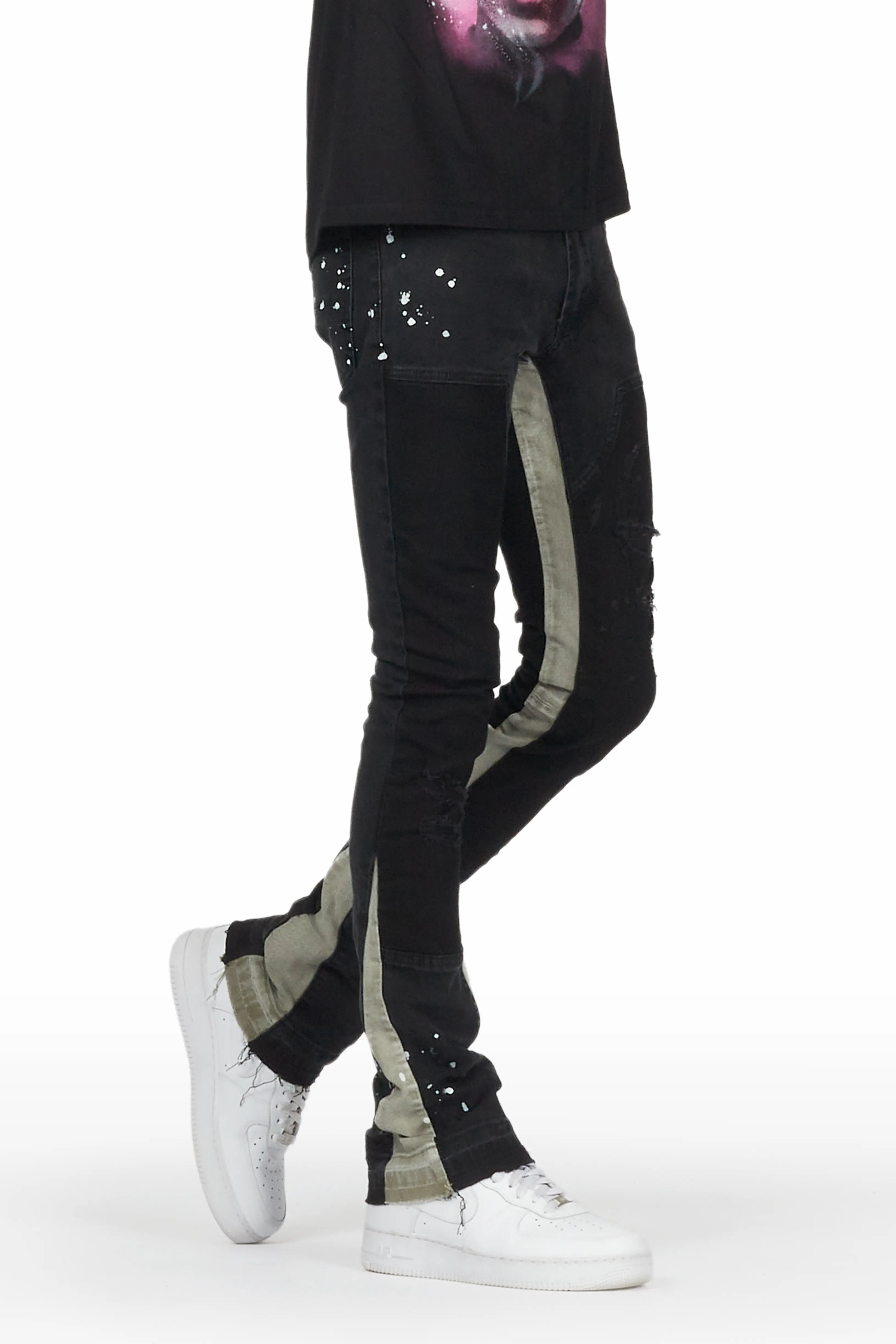 ROCKSTAR ORIGINAL Jean Flared Super Évasé Vintage Noir par Quetzel Coupe Rétro Élégante