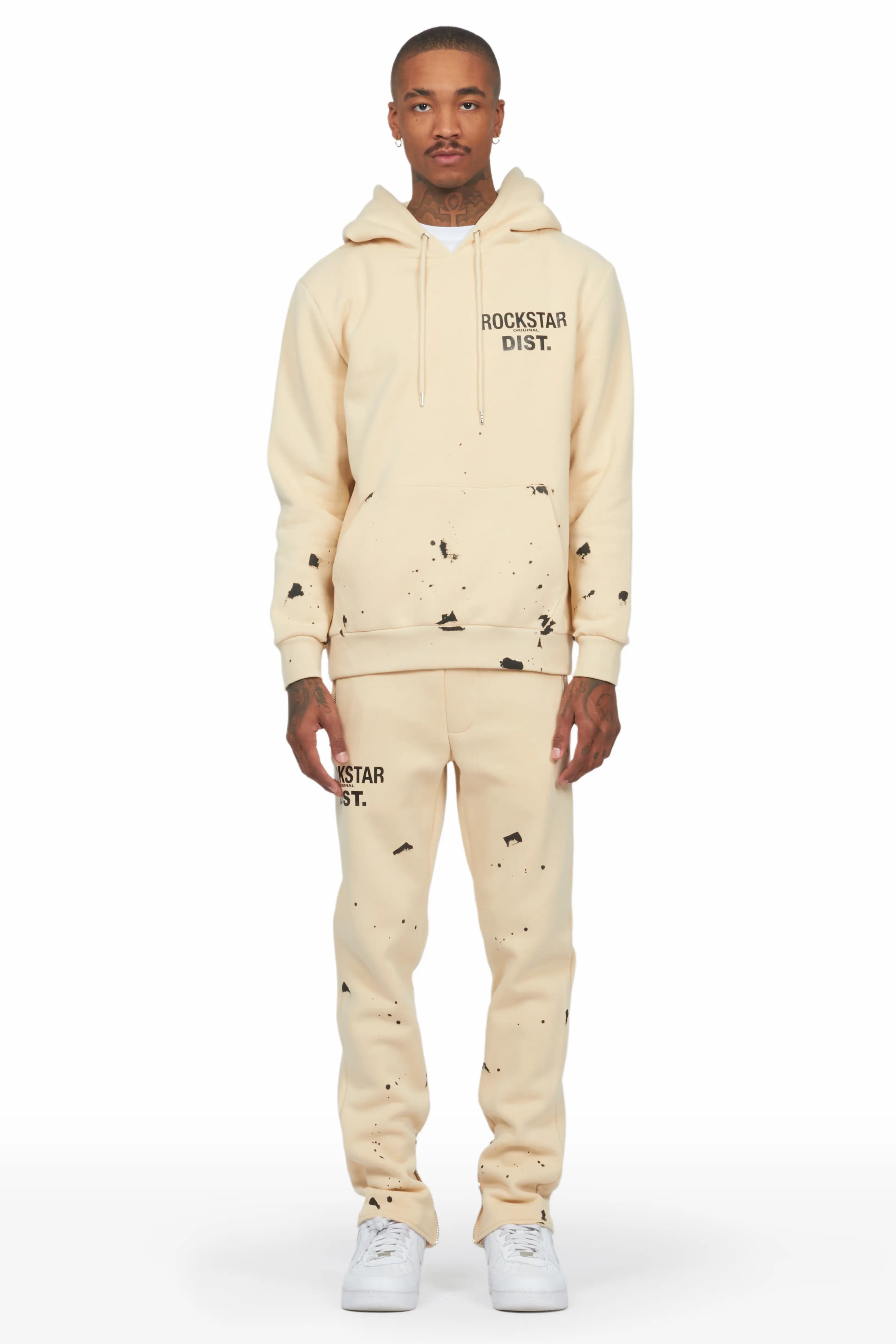 ROCKSTAR ORIGINAL Raffer Ensemble de survêtement ajusté beige