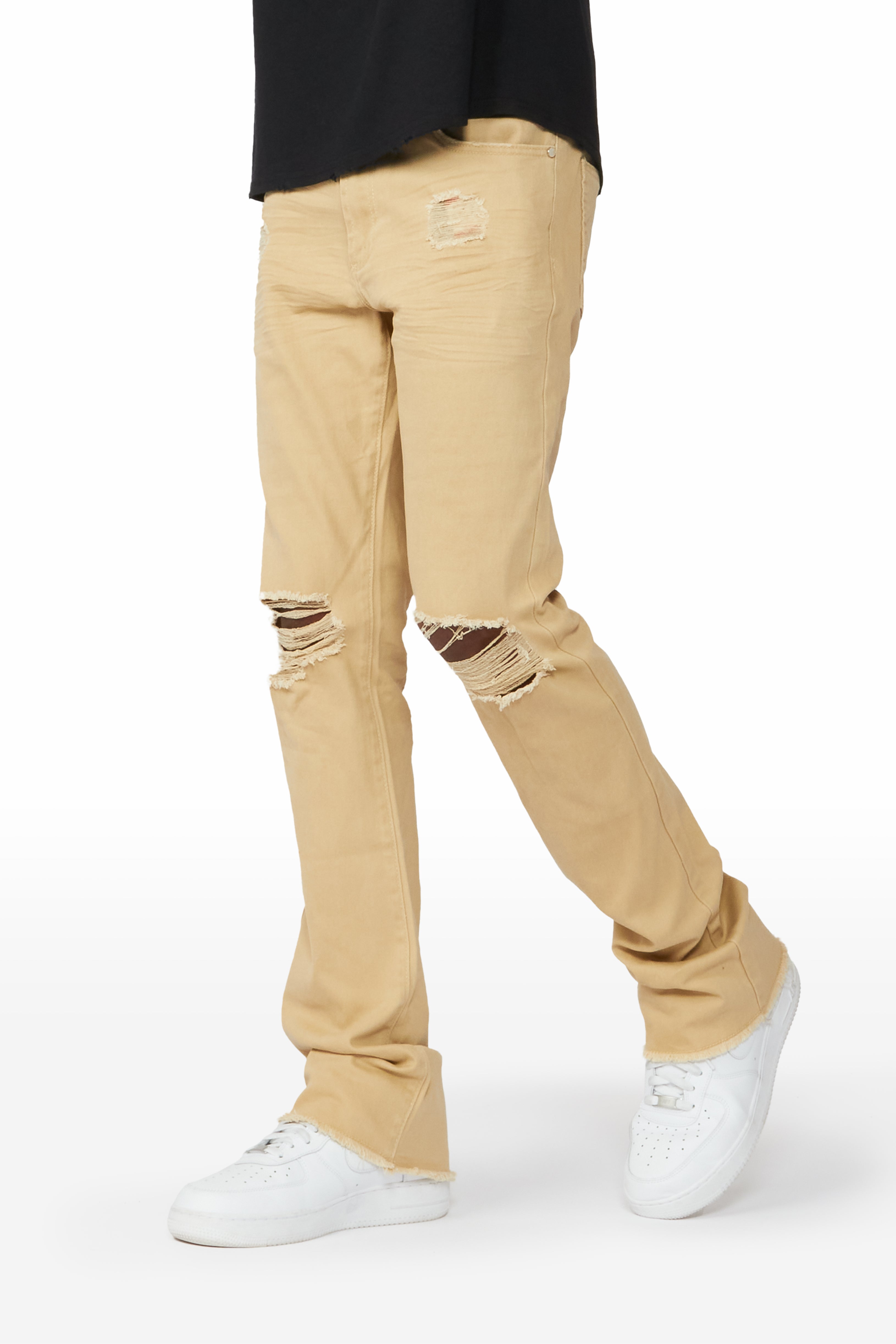 ROCKSTAR ORIGINAL Jean évasé pavé Rebel kaki : dévoilez votre style audacieux