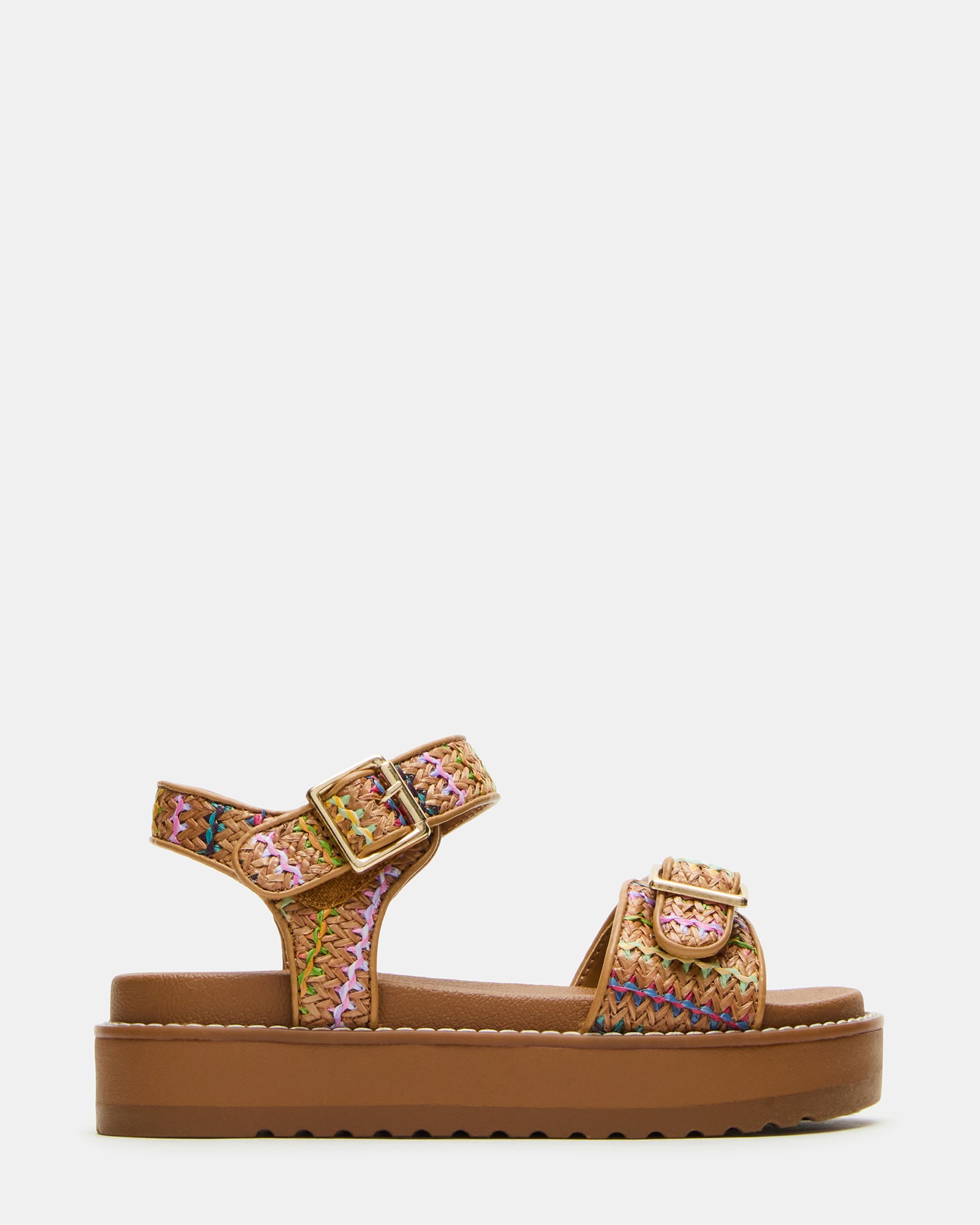 STEVE MADDEN Bottines mode Gal pour enfant en cuir cognac multicolore